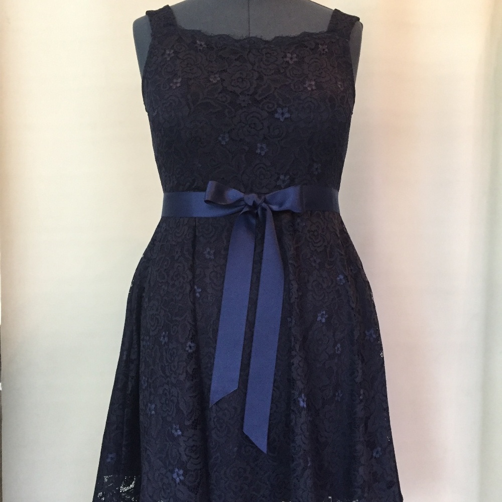 BeryLove Womens Navy Floral Lace Bridesmaid Short